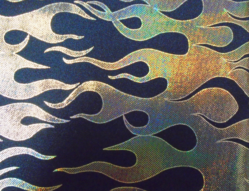1.Black-Gold Hologram Flame Print